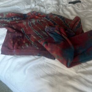 Aviator Nation Red and Blue Tie-Dye Sweatshirt